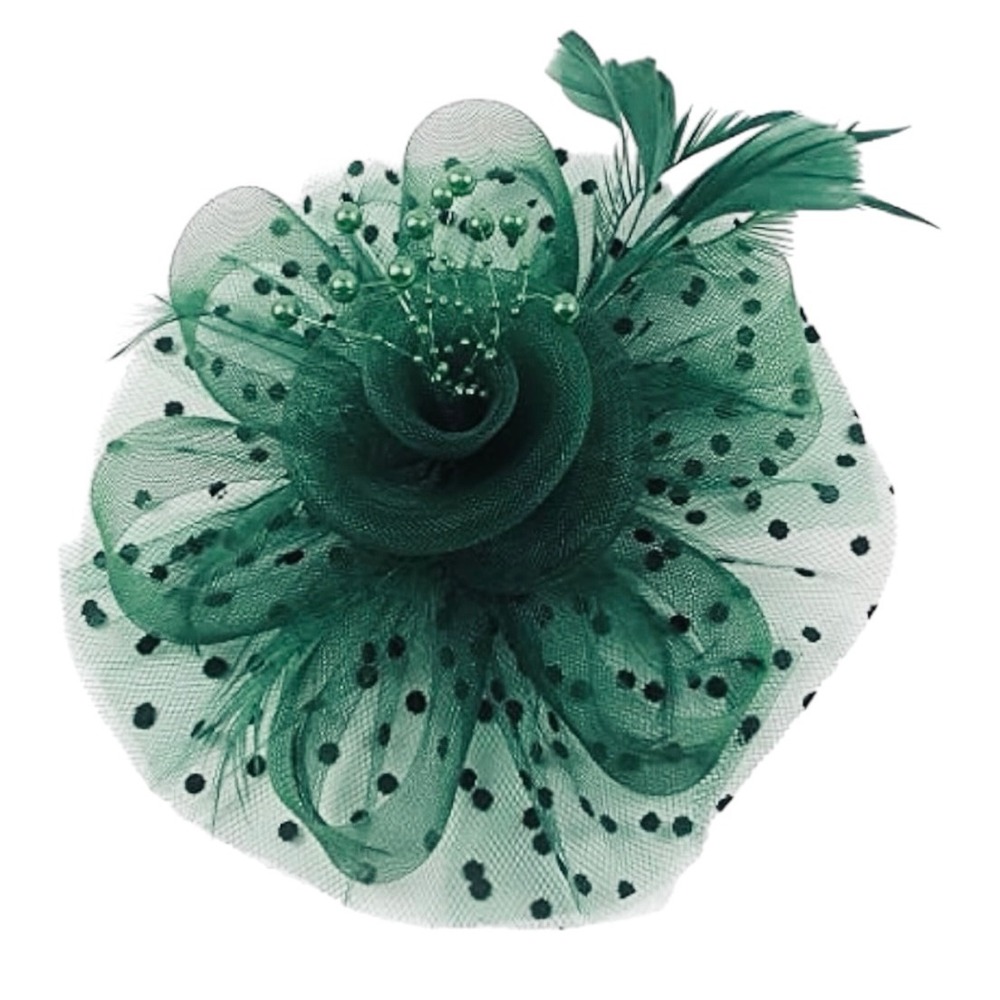 NEW Dark Green Fascinator Tea Party Hat One Size Accessories Derby